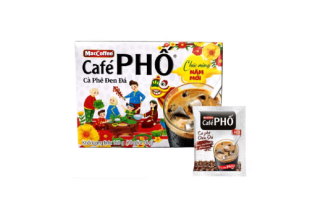 MacCoffee Café Phố Instant Coffee With Ice Black Coffee "New Year" 160g x 60 1