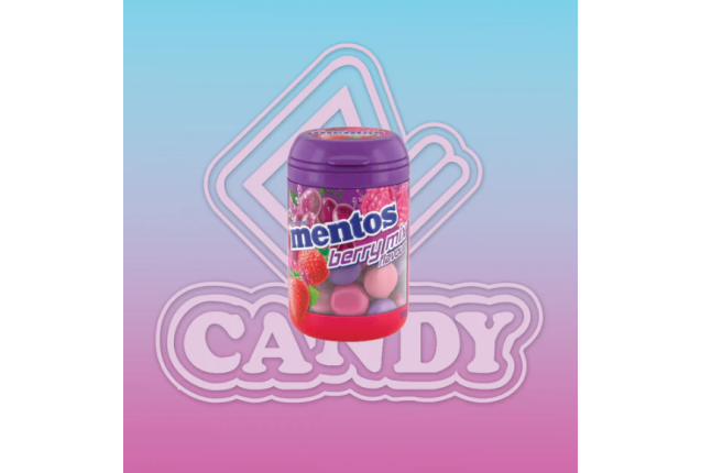 Mentos Chewing Candy Berry Flavor (Raspberry, Blackcurrant, Blueberry) 90g x 48