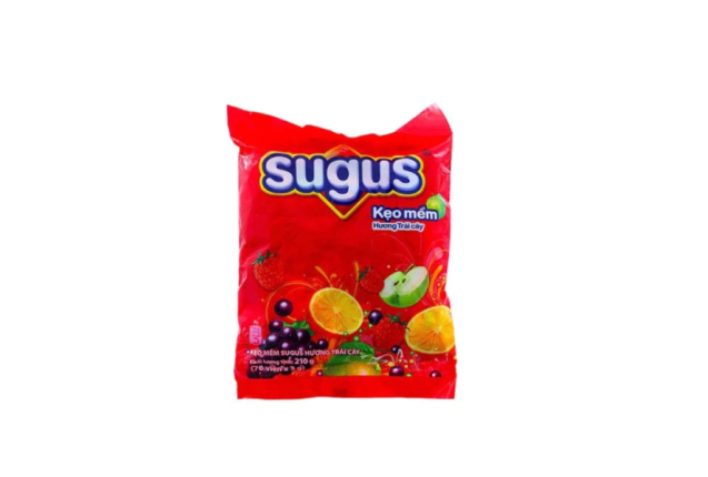 Sugus Mixed Fruit Flavored Chews (Orange, Blackcurrant, Raspberry) 210g x 50