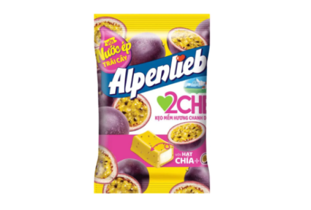Alpenliebe 2 Chew Passion Fruit Chia Seeds 24.5g x 24