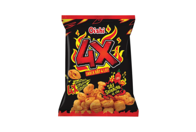 Oishi Snack Corn 4 Layers – Sriracha Sauce Spicy 68g x 60