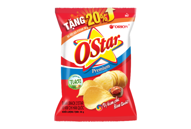 O'Star Potato Chips Korean Kimchi Taste 60g x 80