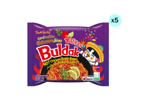 Samyang Buldak Habanero Lime Hot Chicken Flavor Ramen (Halal) 135g x 40