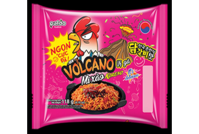 Paldo Volcano Chicken Flavor Stir-Fried Noodles 118g x 24