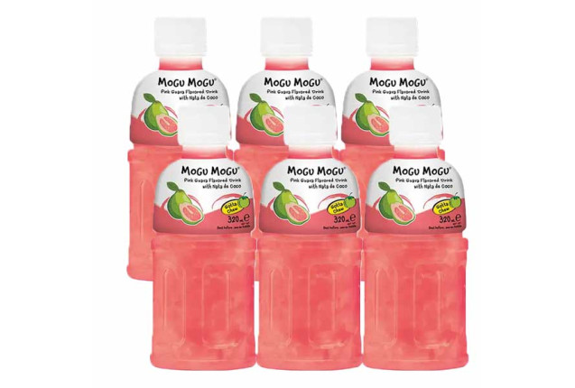 Mogu Mogu Pink Guava Flavored Drink With Natade Coconut 320ml x 24
