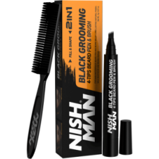 NISHMAN BEARD PEN & BEARD BRUSH BLACK  (2 Gr) x 24