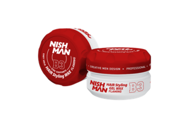 NISHMAN AQUA GEL WAX B3 FLAMING EASY USE & MEDIUM HOLD (150ml) x 48