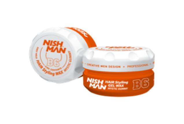 NISHMAN AQUA GEL WAX B6 M.GUMMY EASY USE & MEDIUM HOLD (150ml) x 48