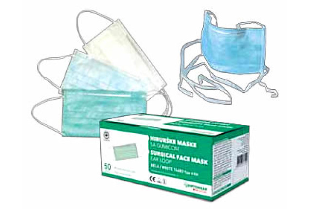 Surgical Masks with Elastic Band A/50 x 2000