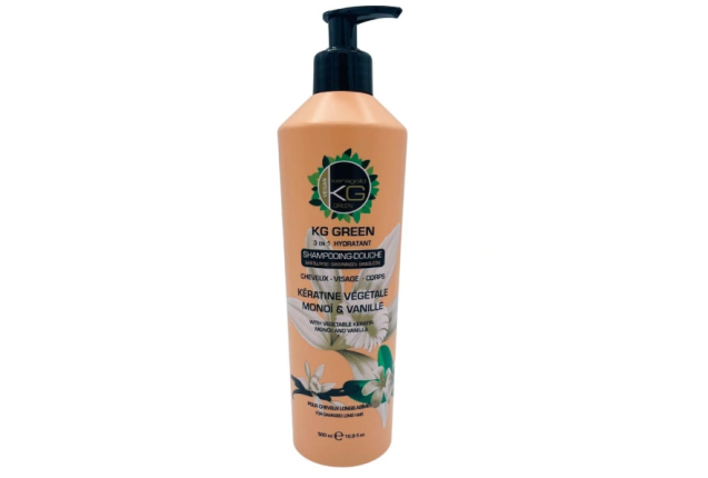 KG GREEN SHAMPOOING-DOUCHE 3in1  HYDRAITANT MONOIAVANILLE 500ML  FOR DAMAGED LONG HAIR FACE HAIR  SH