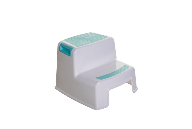 Dreambaby® 2 Height 2-Up Step Stool – White with Aqua Dots x 6