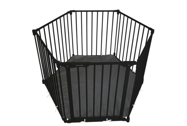 Dreambaby® Discovery 6 Panel Metal 3-in-1 Playpen with Base Sheet – Black