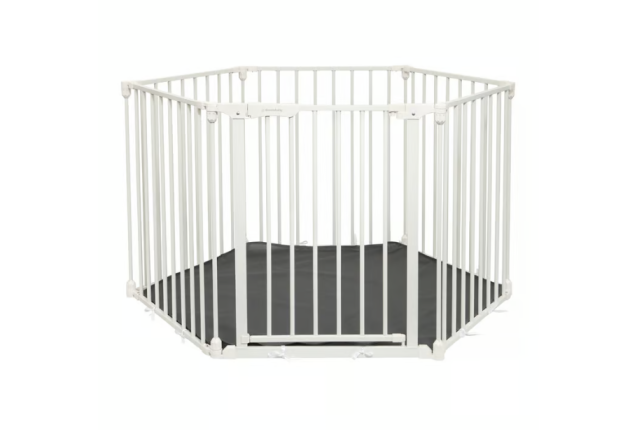 Dreambaby® Discovery 6 Panel Metal 3-in-1 Playpen with Base Sheet – White