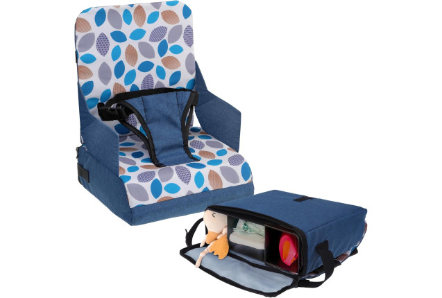 Dreambaby® Grab 'N Go Home Booster Seat with Storage Compartment – Navy Leaves x 6