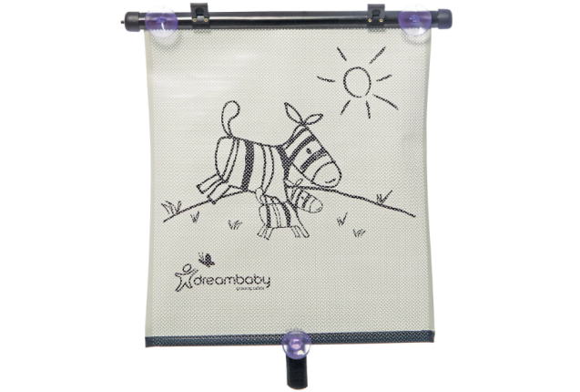 Dreambaby® Double Sided Zebra Print Car Window Roller Blind Adjustable x 6