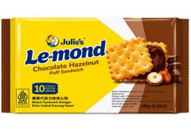 Julie's Le-mond Chocolate Hazelnut Puff Sandwich (180g) x 24