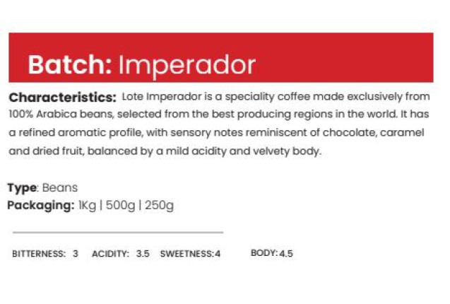 Batch Imperador Coffee Beans (100% Natural) - Supa 1200kg