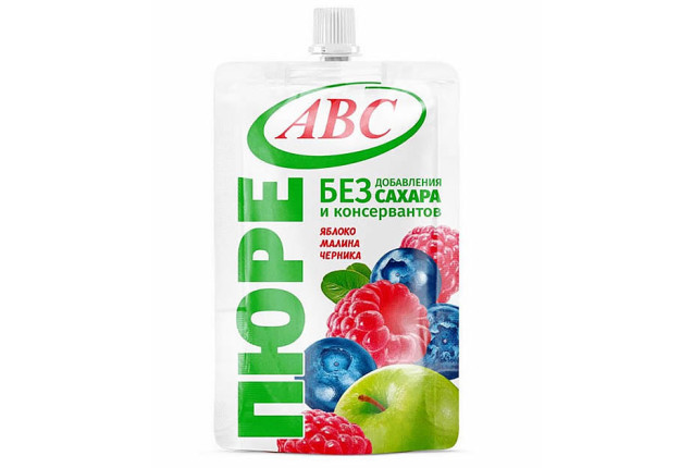 Apple-Raspberry-Blueberry Puree - Fruit Mix (200g) x 14
