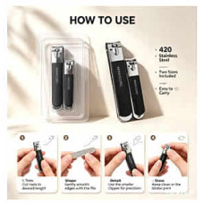 Two-Size Black Nail Clipper Se