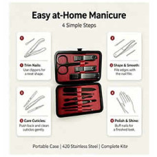 Complete Manicure Set - Red Case (Model WM-MK01)