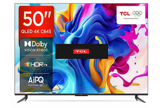 TCL 50 Inch QLED 50C645 Android Smart Quantum HDR 4K UHD QLED Google TV