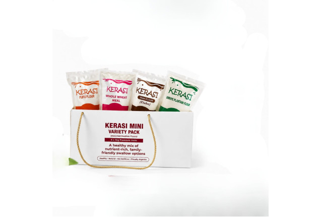 Kerasi Mini Variety Box – Assorted Swallow Flours (4 x 1kg) x 4