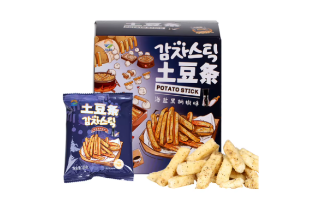 JIUR Sea Salt & Black Pepper Potato Sticks (80g) x 16