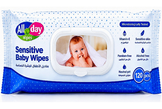 All Day Baby Wipes Blue | 120 pcs (60 Cartons)