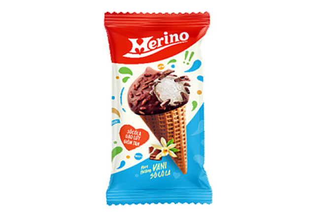 Merino Super Teen Ice Cream Cone Vanilla Chocolate (60g) x 25
