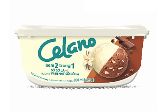 Celano Ice Cream Tub Chocolate & Vanilla Chocchip (800ml) x 6