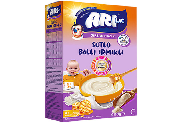 Arılac Infant Cereal with Milk Wheat Semolina & Honey (400 g) x 8