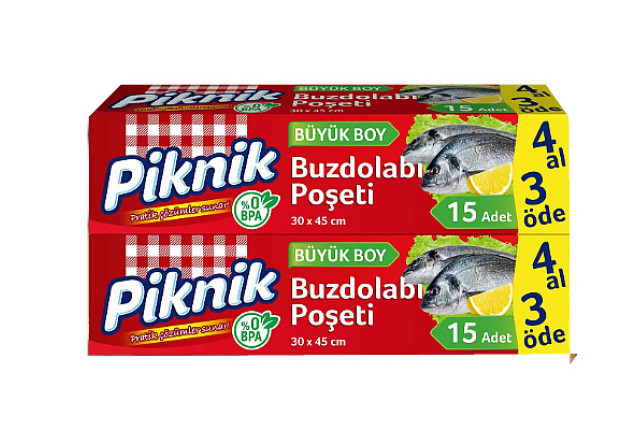 Piknik Freezer Bags | Large Sıze - 30 x 45 cm (15 pcs) x 48