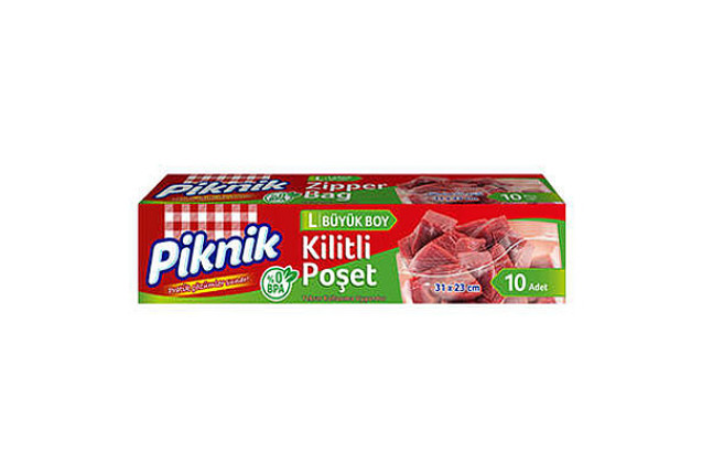 Piknik Zipper Bags | Large Size - 31 x 23 cm (10 Pcs) x 48