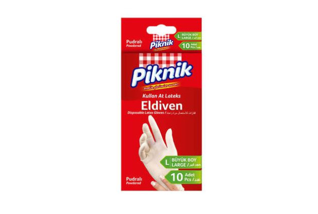 Piknik Disposable Latex Gloves - Large (10 Pcs) x 24