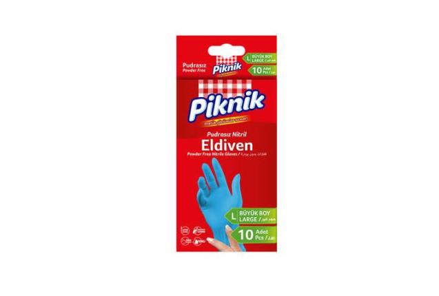 Piknik Powder Free Nitrile Gloves (L) - 10 Pcs x 24