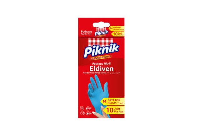 Piknik Powder Free Nitrile Gloves (M) - 10 Pcs x 24