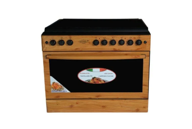 Royal GAS COOKERS-PREMIUM 90 X 60-Model(RPG6942WD) - 4GAS +2HOTPLATE-LIGHT WOOD+ GRILL