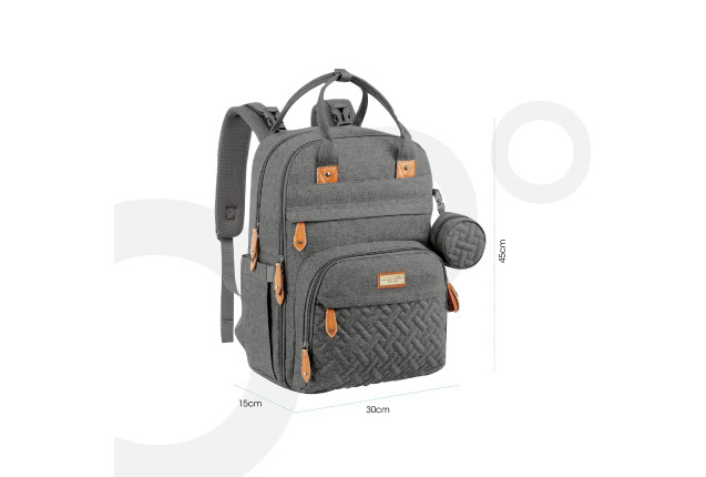 MOON KaryMe Diaper Backpack-pacifier case - D Grey