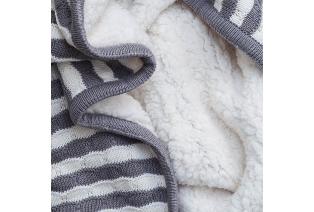 MOON CUSHY Baby Blanket 100% cotton Knitted - Grey