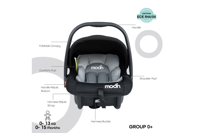 MOON Bibo Baby Carrier/Car Seat - Black