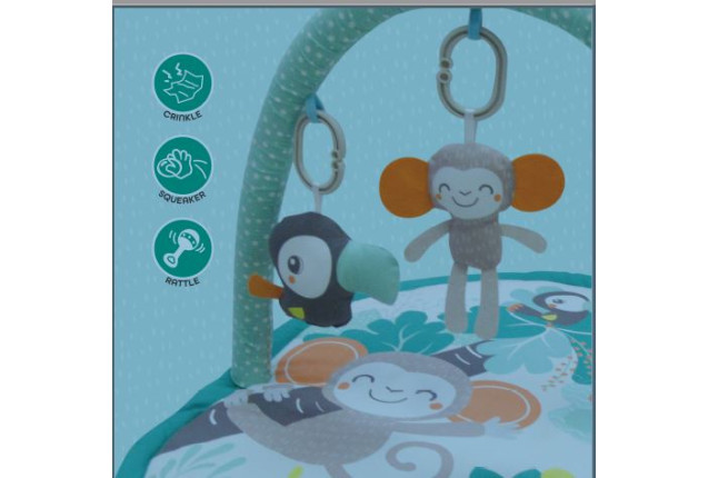 MOON Jungle friends mat with single arch, Om+, Baby playmat & Activity Gym x  1