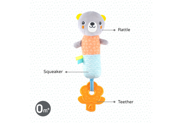MOON Jungle friends Soft Rattle toy (Bear) x  1