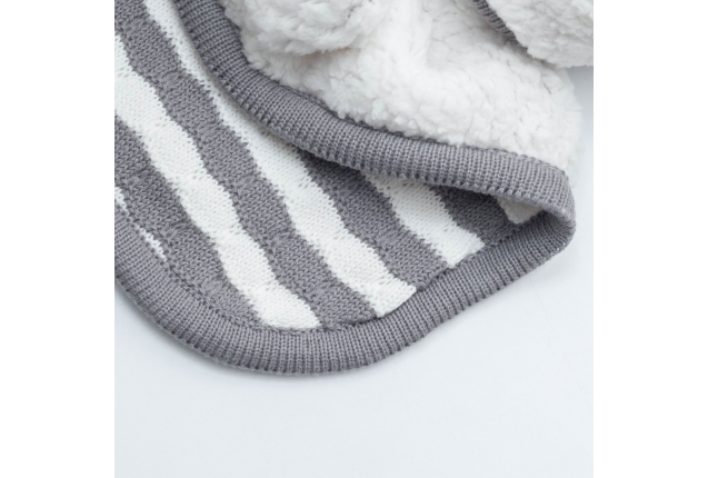MOON CUSHY Baby Blanket 100% cotton Knitted - Grey