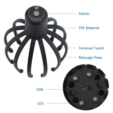 Electric Octopus Claw Scalp Massager Stress Relief Therapeutic Head Scratcher Stress Relief and Hair