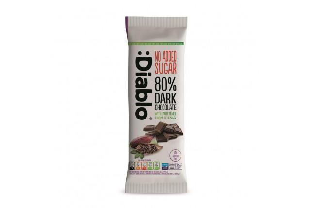 :Diablo Stevia Dark Chocolate 80% 75g x 15