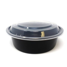 32oz round black bowl x 50