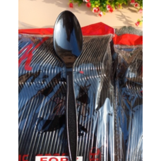 Heavy duty Black plastic spoons x 50