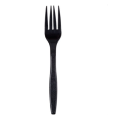 Heavy duty Black plastic forks x 50