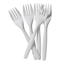 Disposable White plastic forks