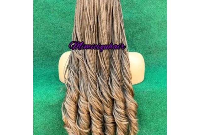 French Curl Braid wig Hair 4x4 closure